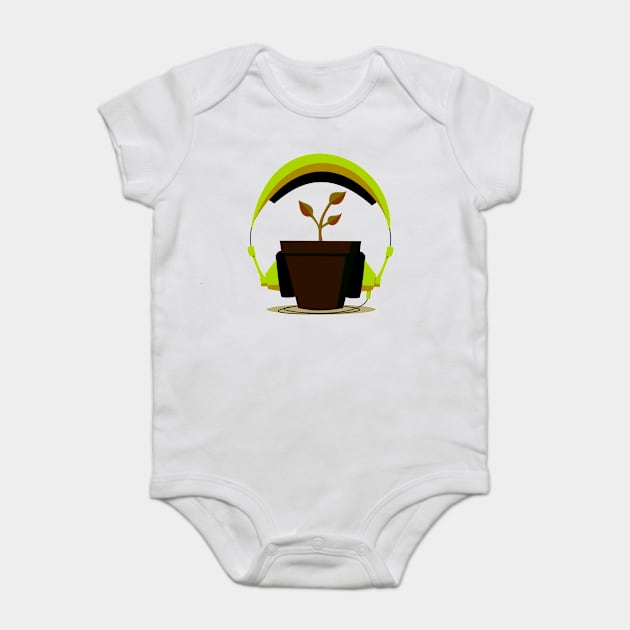 Plants need music too Baby Bodysuit by reptilefingers